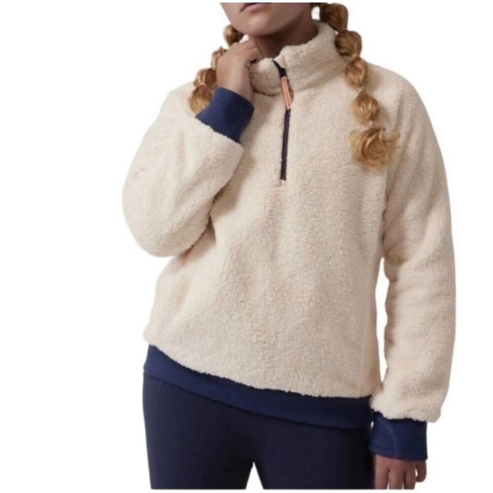 Athlete Girl So Snug Sherpa Cream 1/2 Zip Fleece Pullover Sweater Girls XXL